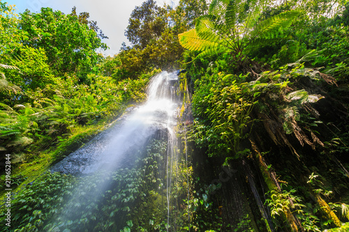 Yarn Nets waterfall on the Indonesian island Lombok