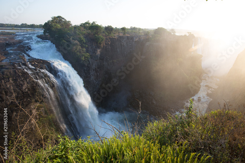 african waterfall in the mountain