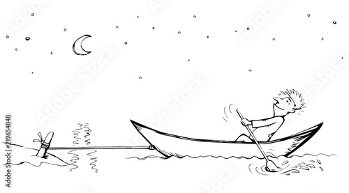 Vain efforts. Vector drawing