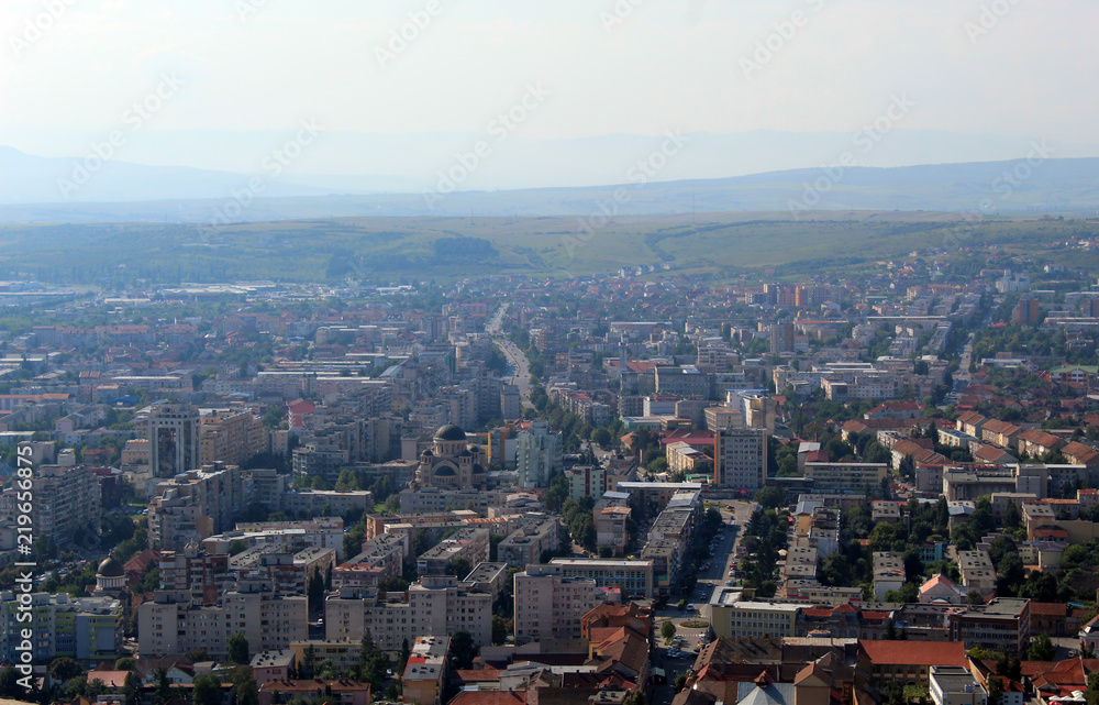 Fototapeta premium Panoramic view of Deva City, Romania