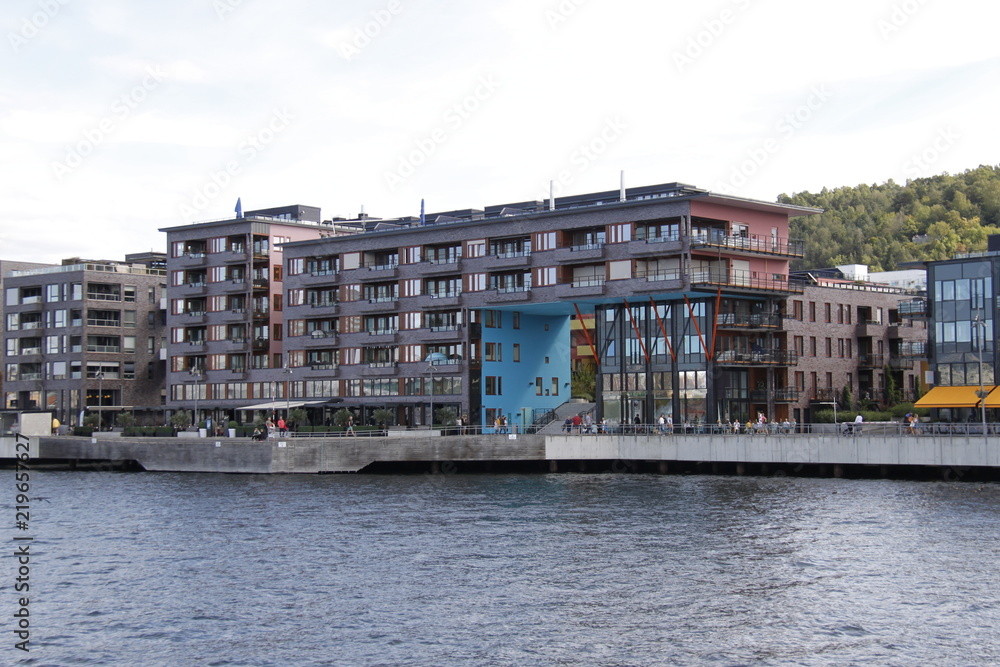 Front de mer du quartier de Bispevika à Oslo, Norvège
