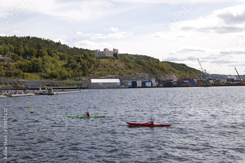 Canvas Print Canoës sur le fjord à Oslo, Norvège