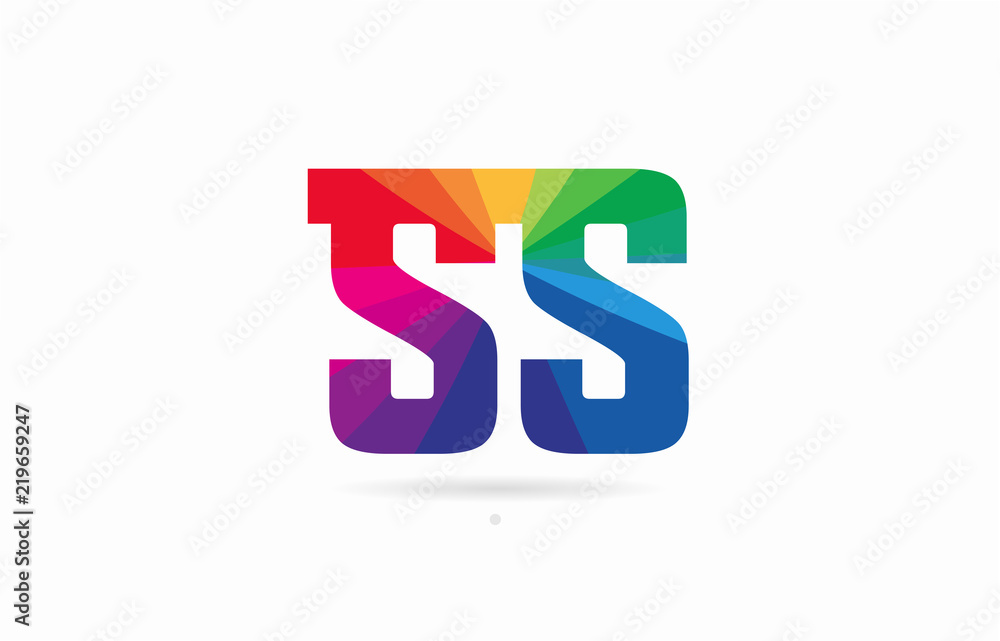 rainbow colored alphabet combination letter ss s s logo design rainbow colored alphabet combination letter ss s s logo design