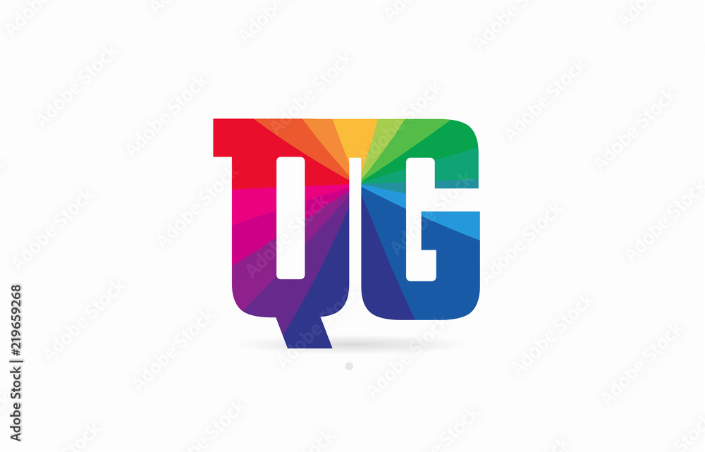 rainbow colored alphabet combination letter qg q g logo design rainbow colored alphabet combination letter qg q g logo design