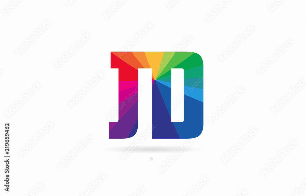 rainbow colored alphabet combination letter jd j d logo design rainbow colored alphabet combination letter jd j d logo design