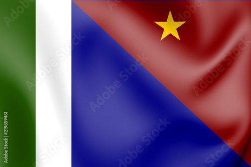 3D Flag of Milne Bay province, Papua New Guinea. photo