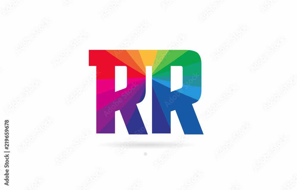rainbow colored alphabet combination letter rr r r logo design rainbow colored alphabet combination letter rr r r logo design