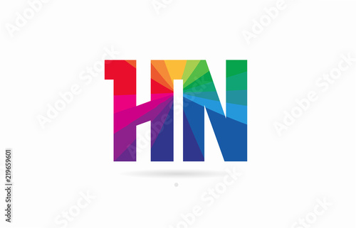 rainbow colored alphabet combination letter hn h n logo design Free Download rainbow colored alphabet combination letter hn h n logo design - GFXLoad