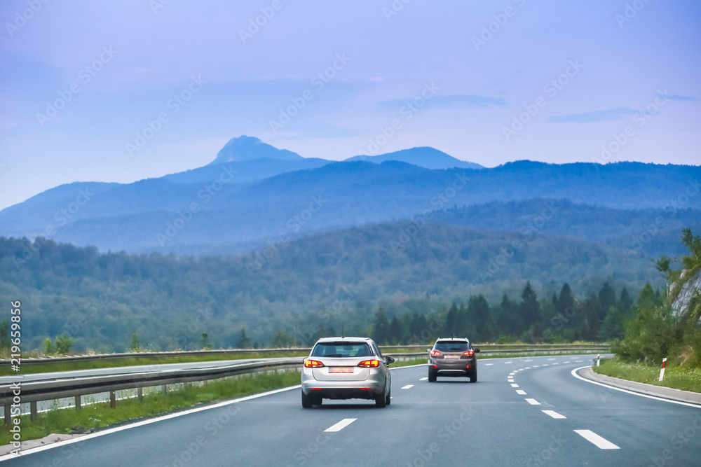 Car driving on the highway Car driving on the highway