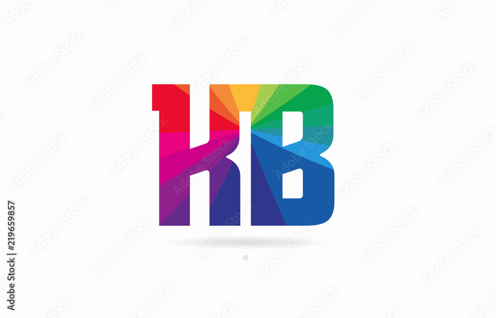 rainbow colored alphabet combination letter kb k b logo design rainbow colored alphabet combination letter kb k b logo design