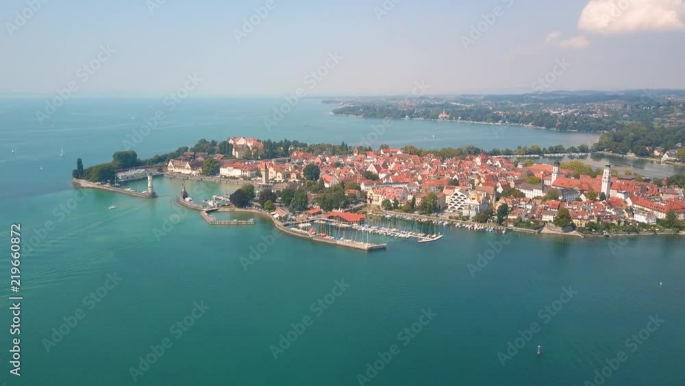 Aerial view of Lindau, town on lake Bodensee Aerial view of Lindau, town on lake Bodensee