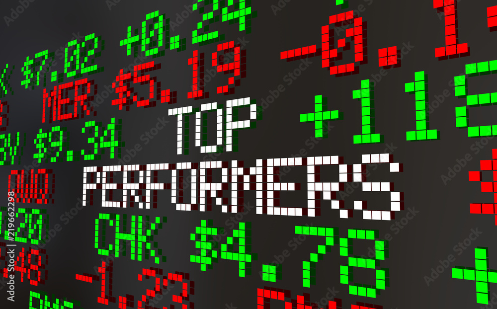 Top Performers Best Stock Picks Market Ticker Prices 3d Animation