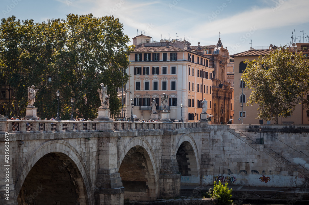 Sant Angelo bridge in Rome, Italy