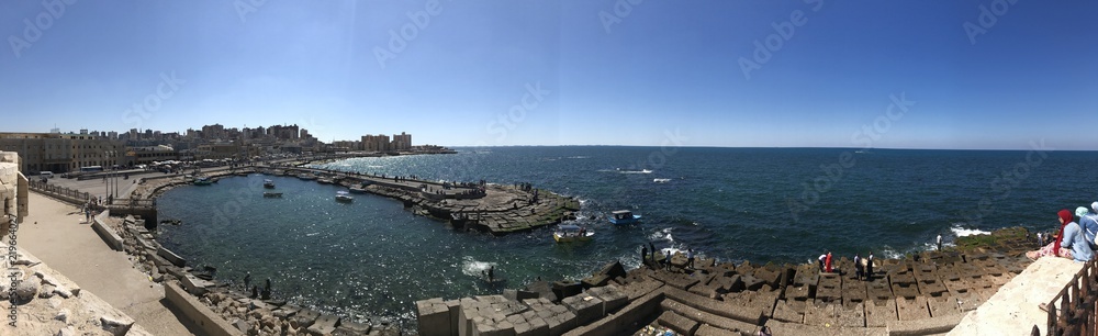 Fototapeta premium panoramic, sea, port, sky, view
