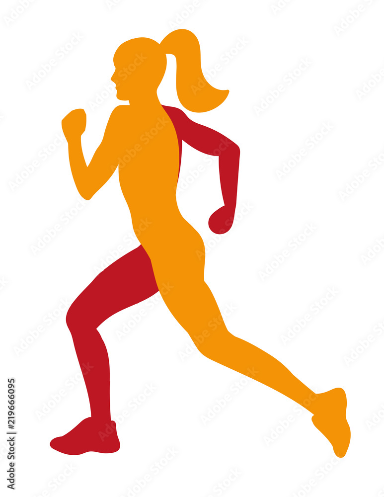 Healthy running. Silhouette healthy runner. Abstract running woman. Running woman. Vector illustration Eps10 file Healthy running. Silhouette healthy runner. Abstract running woman. Running woman. Vector illustration Eps10 file