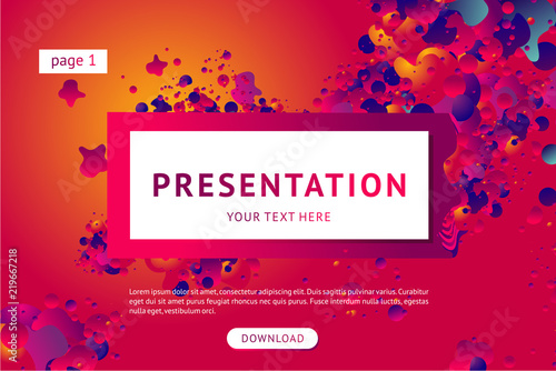 Presentation and landing page vector poster template. Abstract minimal background with smooth shape