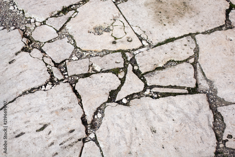 old broken stone road, background, texture Stock Photo Adobe Stock