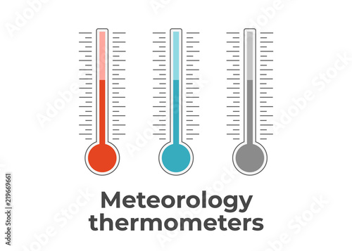 Meteorology thermometers heat and cold vector. Thermometer icon hot and cold. Weather thermometer vector