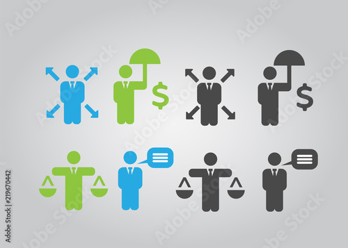 Business policies icons. Business vector icons set