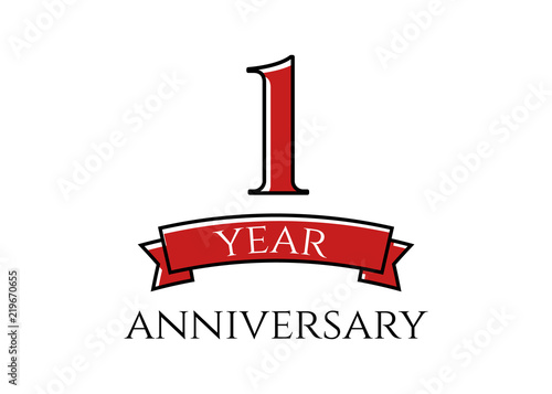 1 year anniversary logo. 1st year anniversary vector