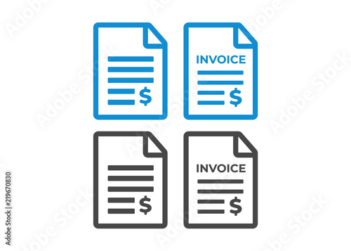 Invoice icon. Payment and billing invoices vector icon photo