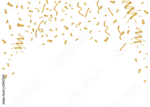 Gold confetti celebration. Celebrate gold vector background