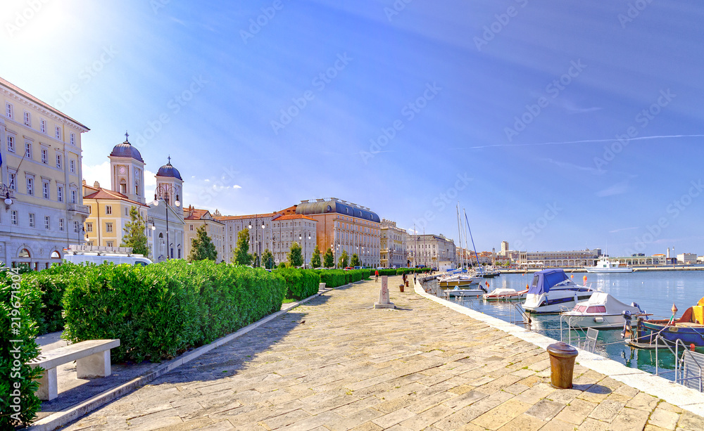 Trieste Italy by Adriatic sea - obrazy, fototapety, plakaty 