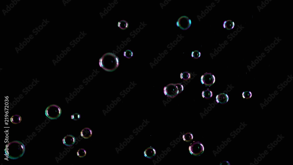 Soap Bubbles Isolated on Black Background Soap Bubbles Isolated on Black Background