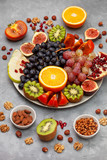  platter with fresh fruits and nuts