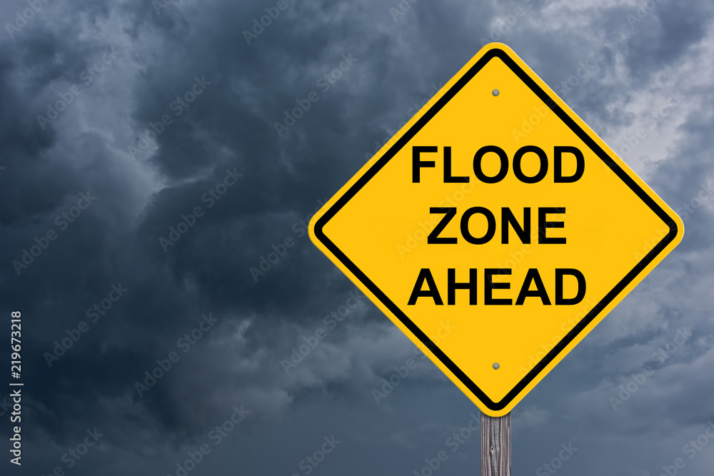 Flood Zone Ahead Caution Sign Flood Zone Ahead Caution Sign