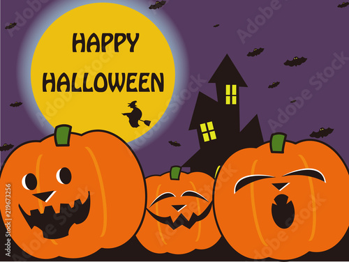 ハロウィン　月　10月