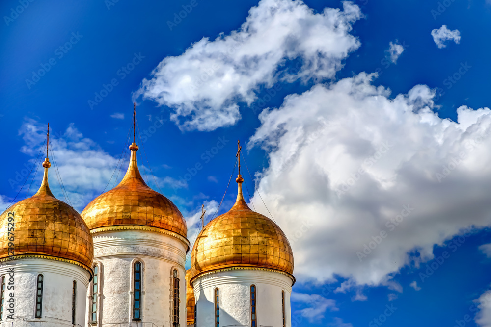 Iconic domed cathedrals in the Kremlin