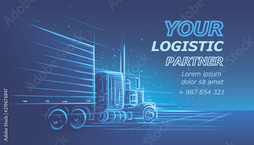 Logistic/driver services card template. Vector. 
Text is outlined and for preview only. 