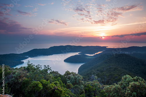 Fototapeta Naklejka Na Ścianę i Meble -  Colorful image of sunset at Mljet island in Croatia