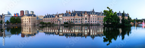 the hague netherlands evening reflections high definition panorama