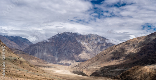Khardung La Pass Highest road of The World in Summer in Leh Ladakh, Jammu and Kashmir, India 