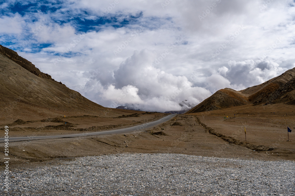 Magnetic Hill of Leh Ladakh, Jammu and Kashmir, India in Summer