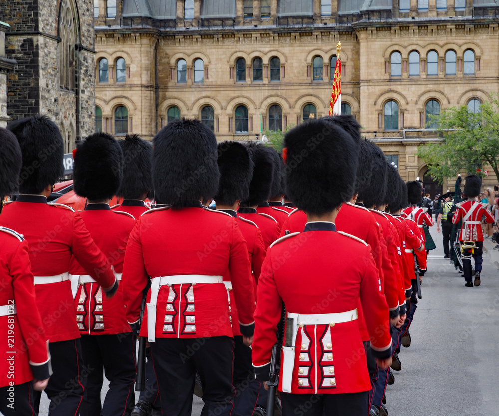 Fototapeta changing of the guard ceremony, Canadian Parliament building