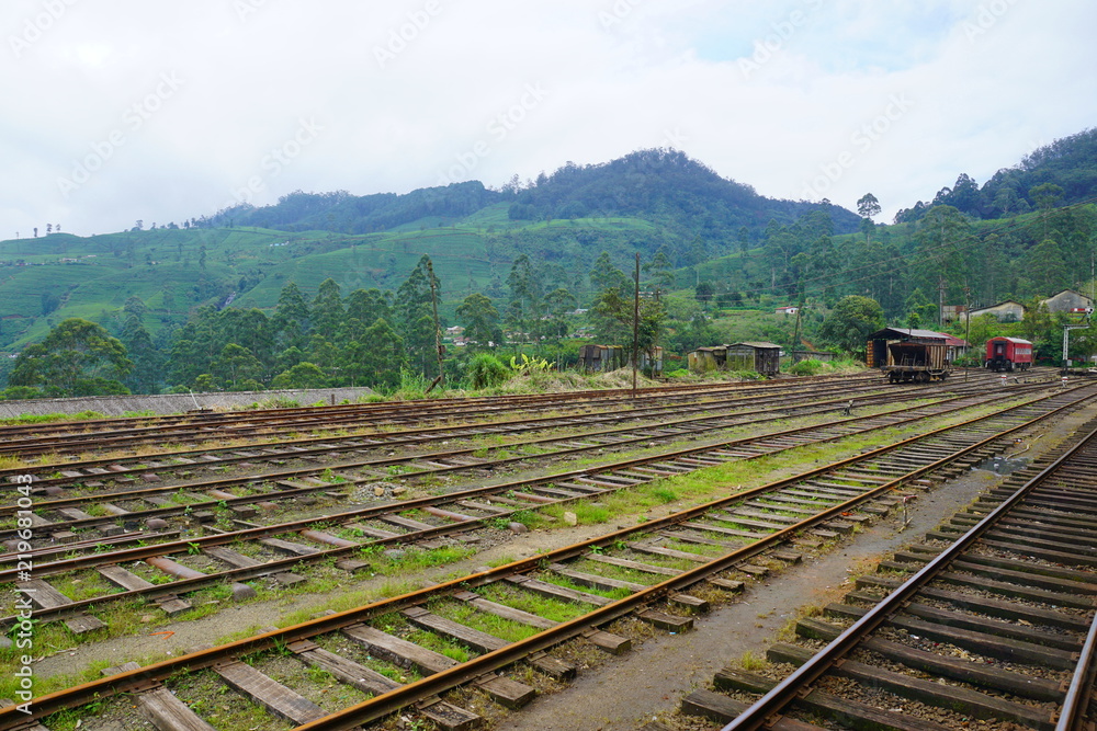 Train tracks in Nanuoya, Sri Lanka Train tracks in Nanuoya, Sri Lanka