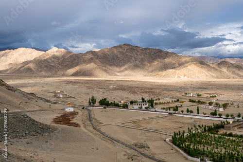 dry Landscape Mountains and sky in Leh Ladakh Jammu and Kashmir  India