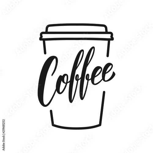 Coffee. Coffee to go oconcept illustration with lettering