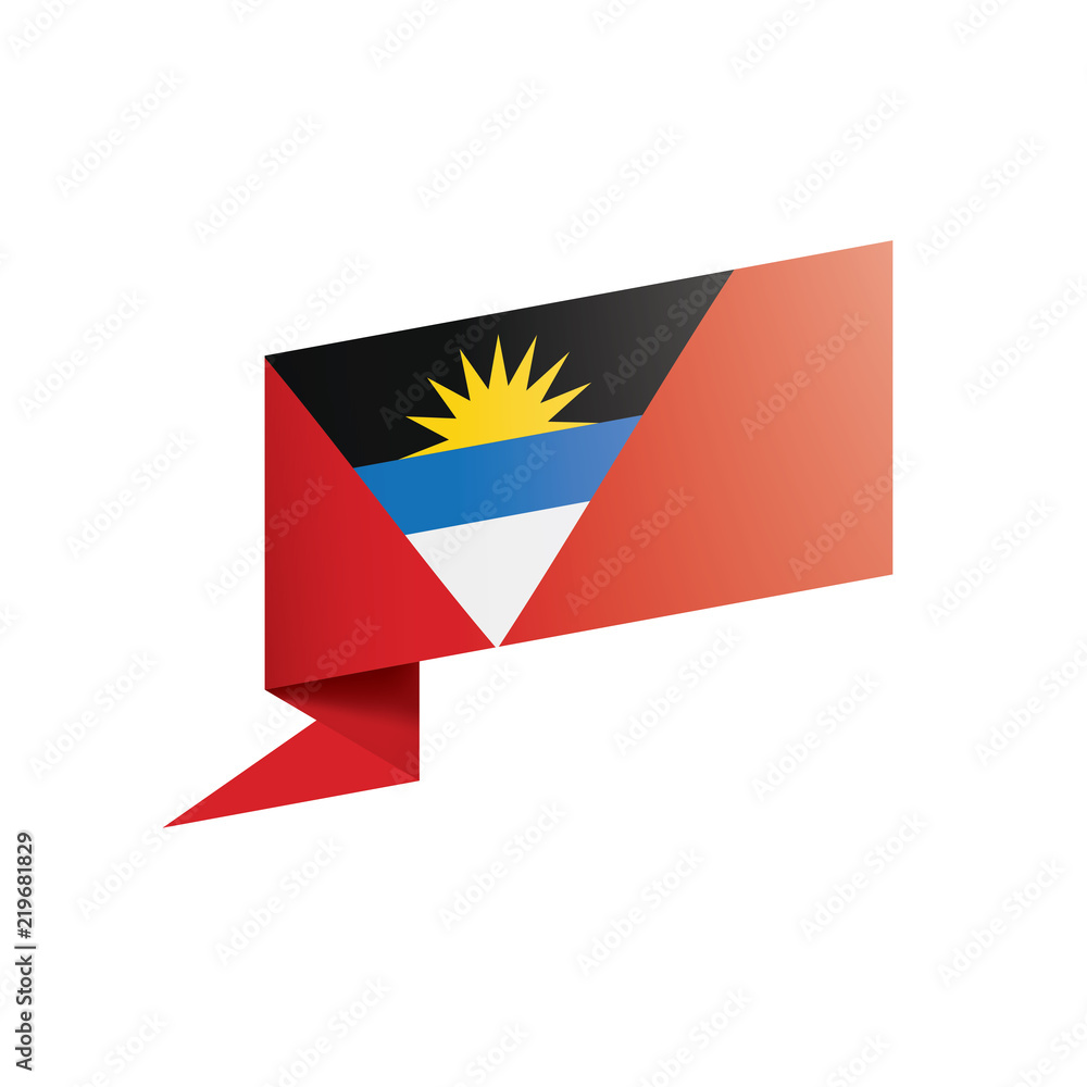 Obraz premium Antigua and Barbuda flag, vector illustration on a white background