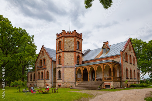 Zvartava castle is neogothic masterpiece of Latvia.