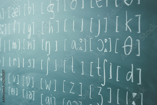 Fotografi Learn english School lesson class chalkboard International phonetic alphabet