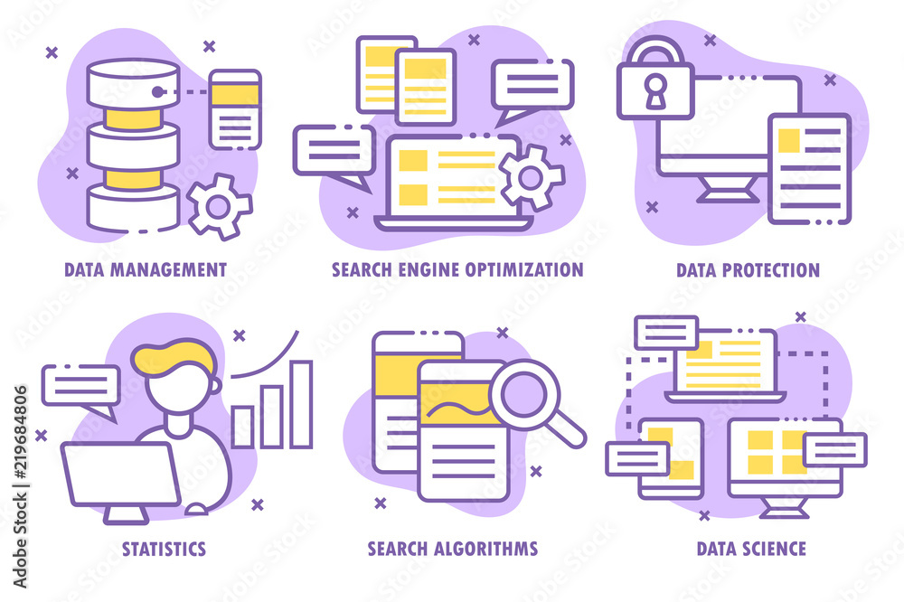 set of isolated linear icons. Data management. SEO. vector illustration. website. set of isolated linear icons. Data management. SEO. vector illustration. website.