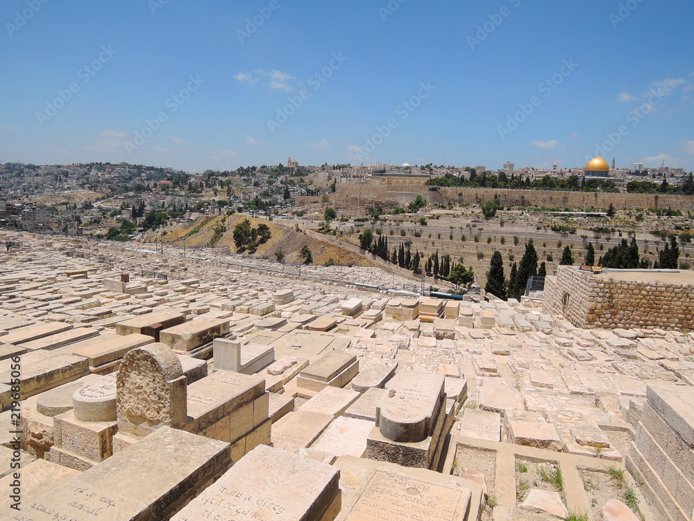 Jewish cemetery in Jerusalem, Israel
