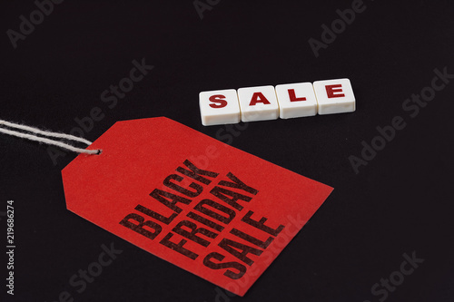 Sale tag with discount witen in it photo