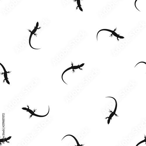 Lizard pattern repeat seamless in black color for any design. Vector geometric illustration © ylivdesign