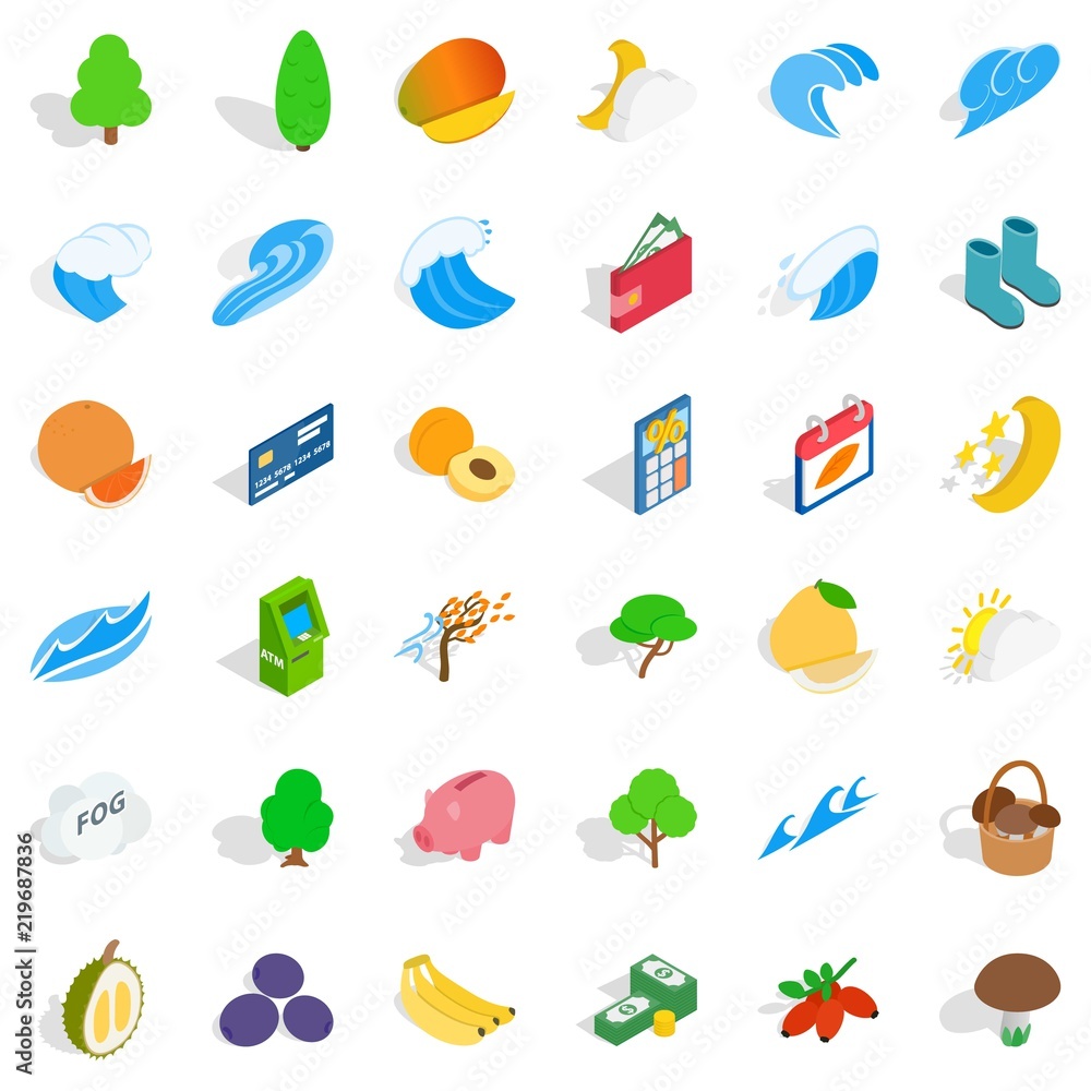 Viable icons set. Isometric style of 36 viable vector icons for web isolated on white background Viable icons set. Isometric style of 36 viable vector icons for web isolated on white background