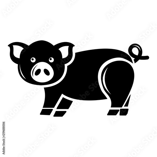 Fototapeta Naklejka Na Ścianę i Meble -  Cute pig icon . Simple illustration of cute pig vector icon for web design isolated on white background